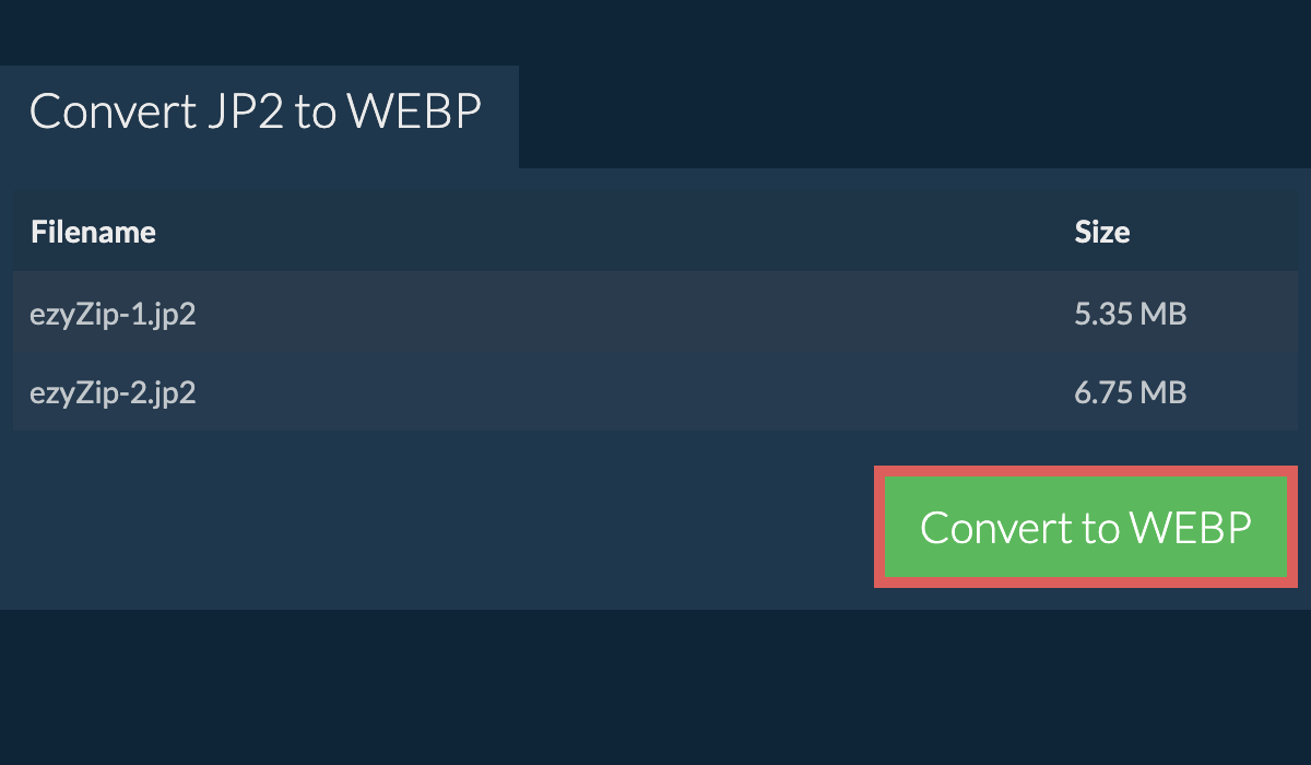 Convert to webp