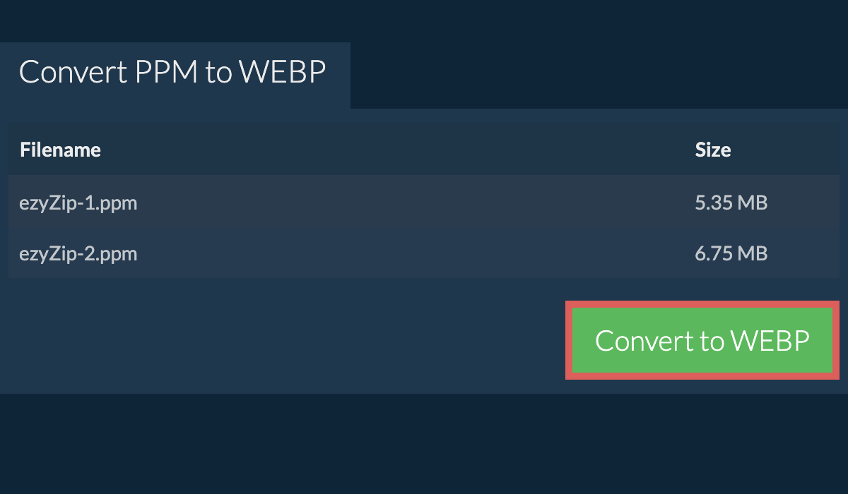 Convert to webp