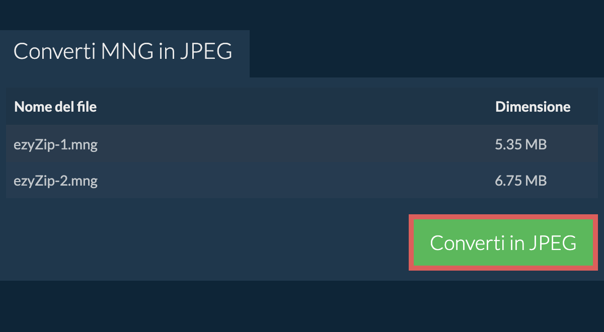 Converti in jpeg