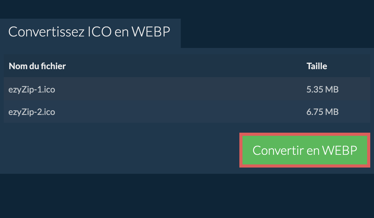 Convertir en webp