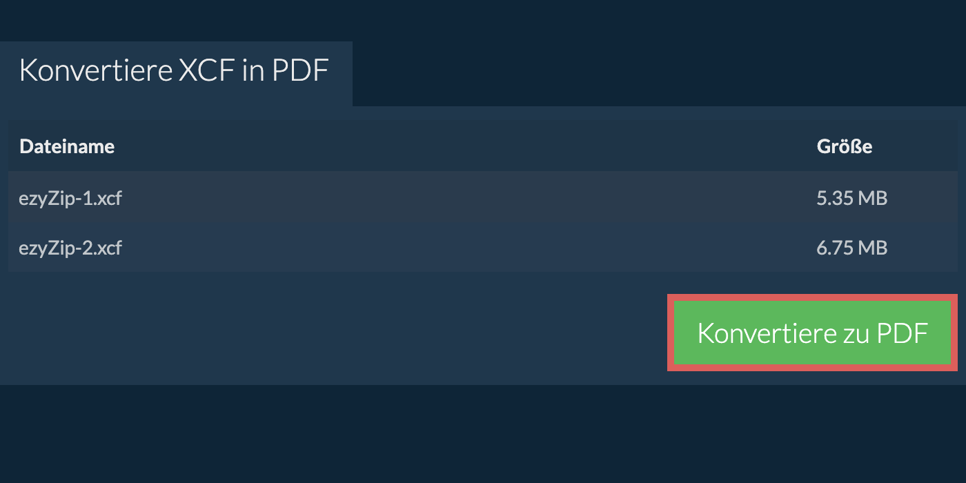 Konvertiere zu pdf