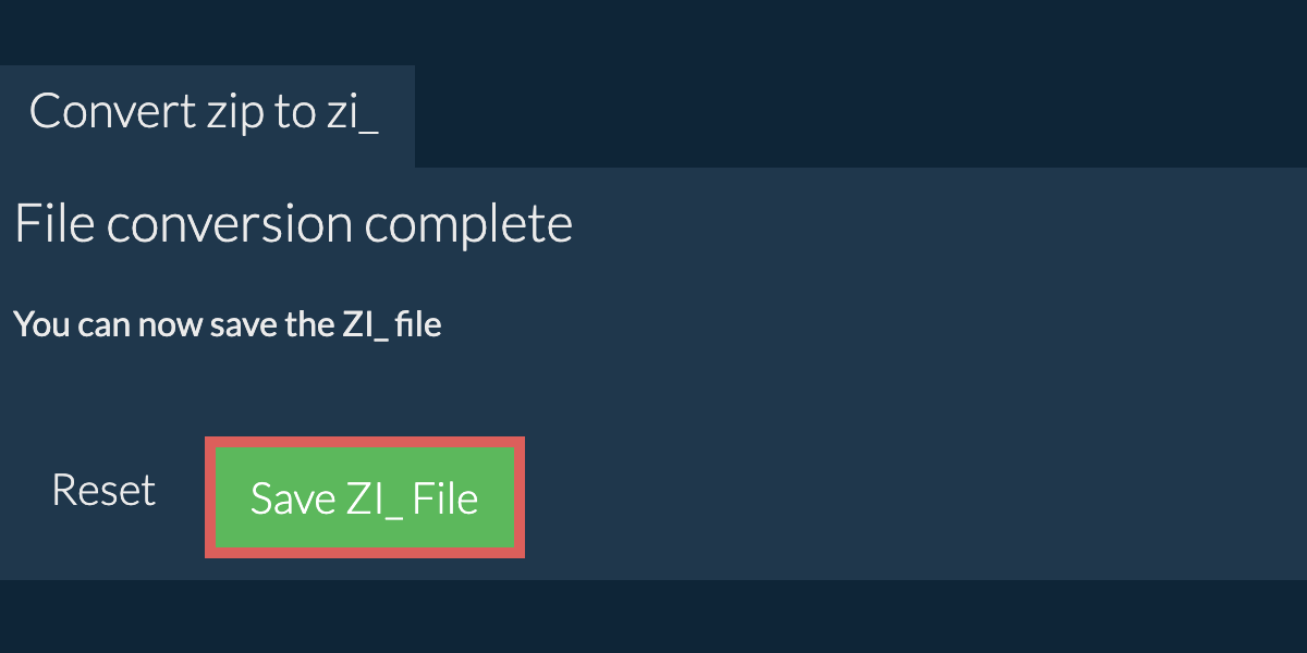 Convert to ZI_