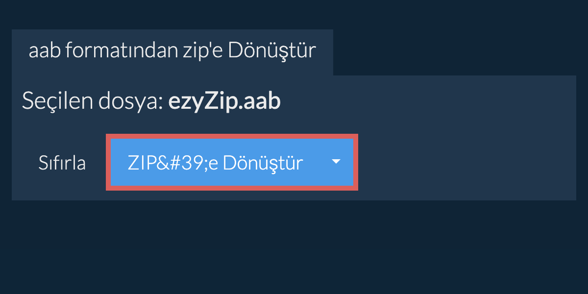 zip dönüşümüne başlayın