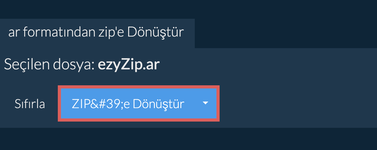 zip dönüşümüne başlayın