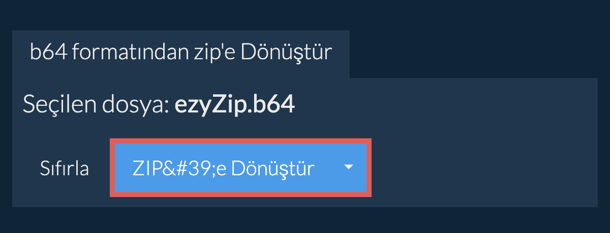 zip dönüşümüne başlayın