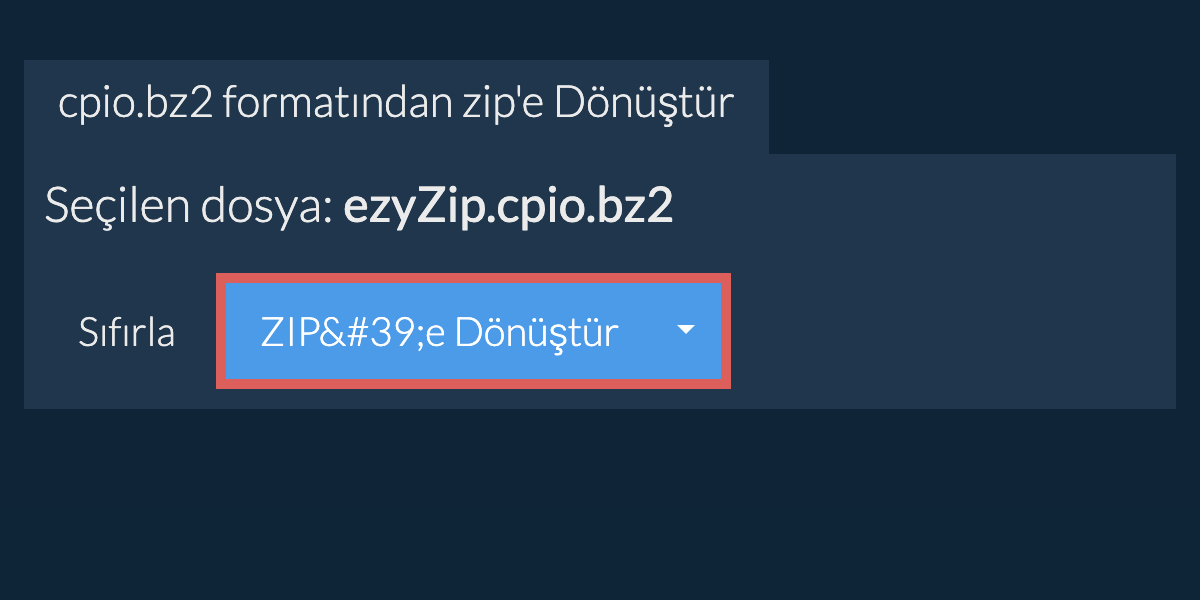 zip dönüşümüne başlayın