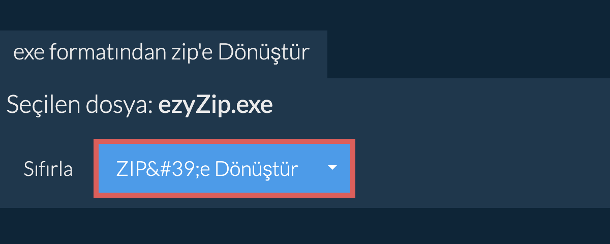 zip dönüşümüne başlayın