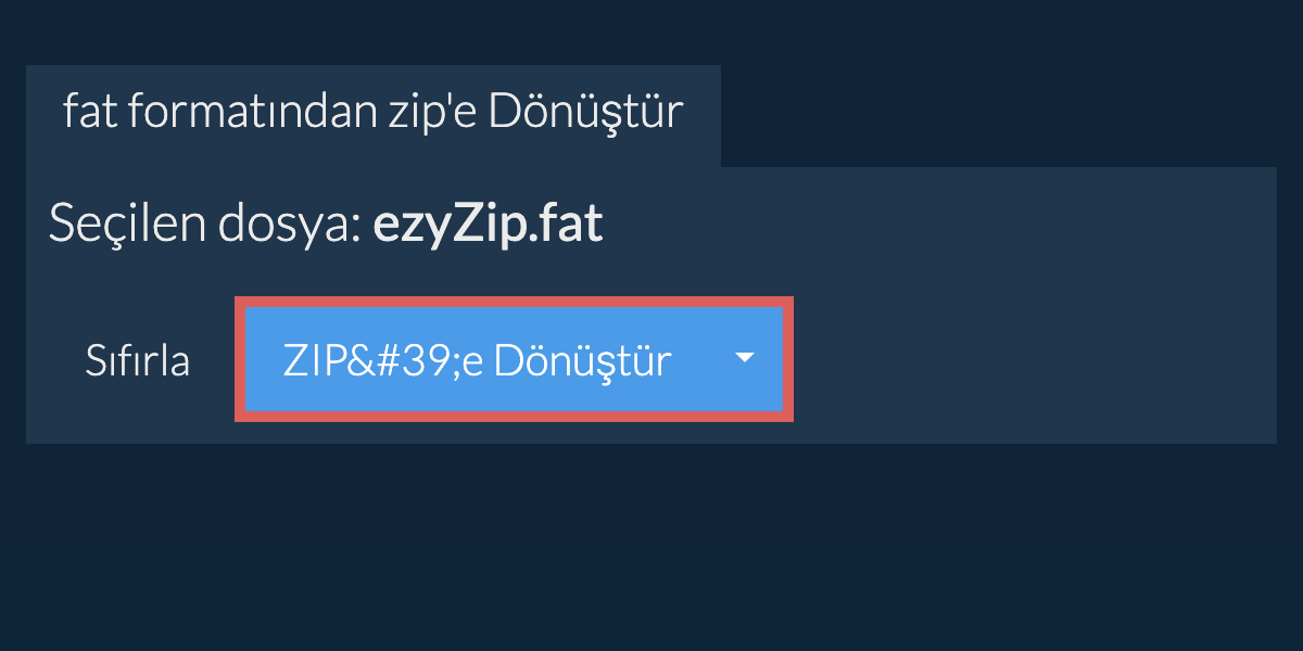 zip dönüşümüne başlayın