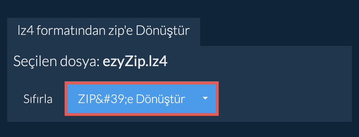 zip dönüşümüne başlayın