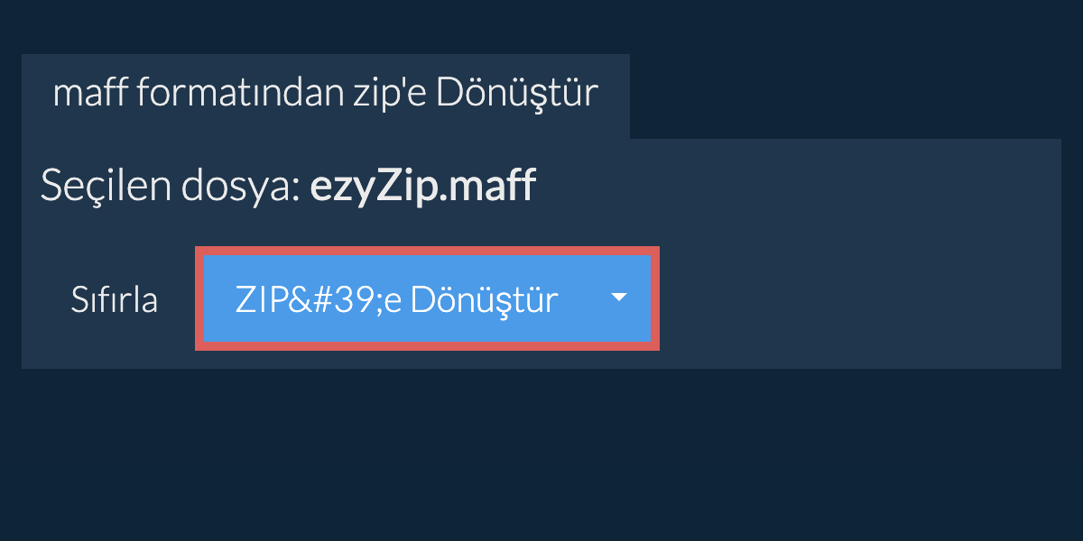 zip dönüşümüne başlayın