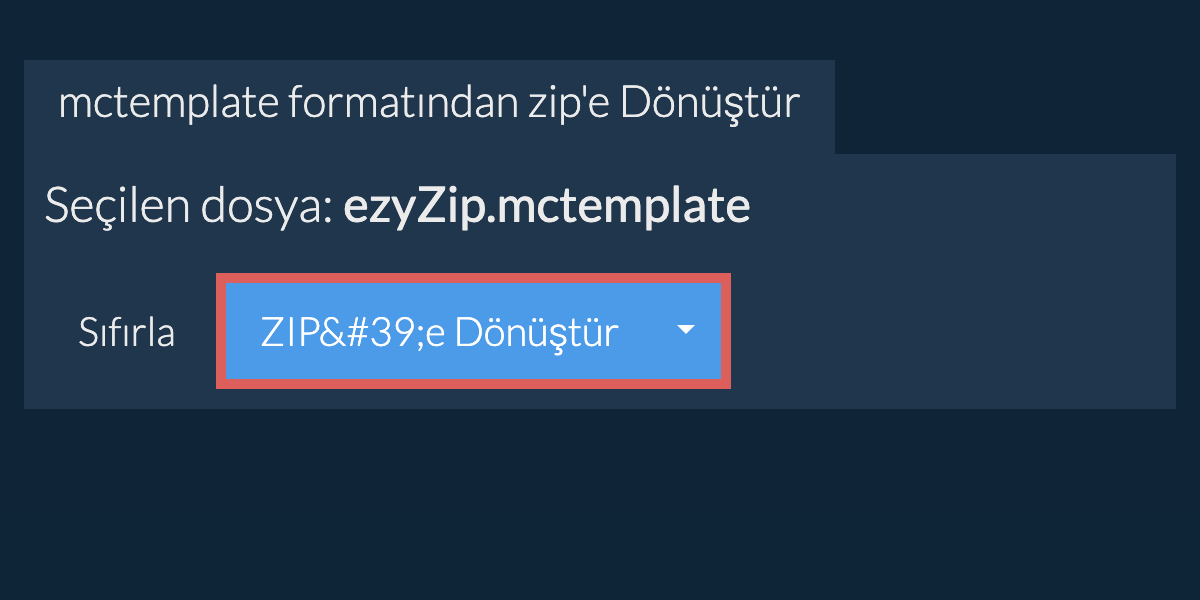 zip dönüşümüne başlayın