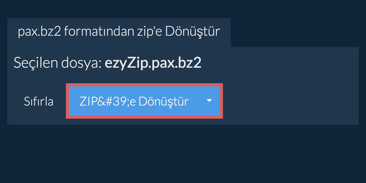 zip dönüşümüne başlayın