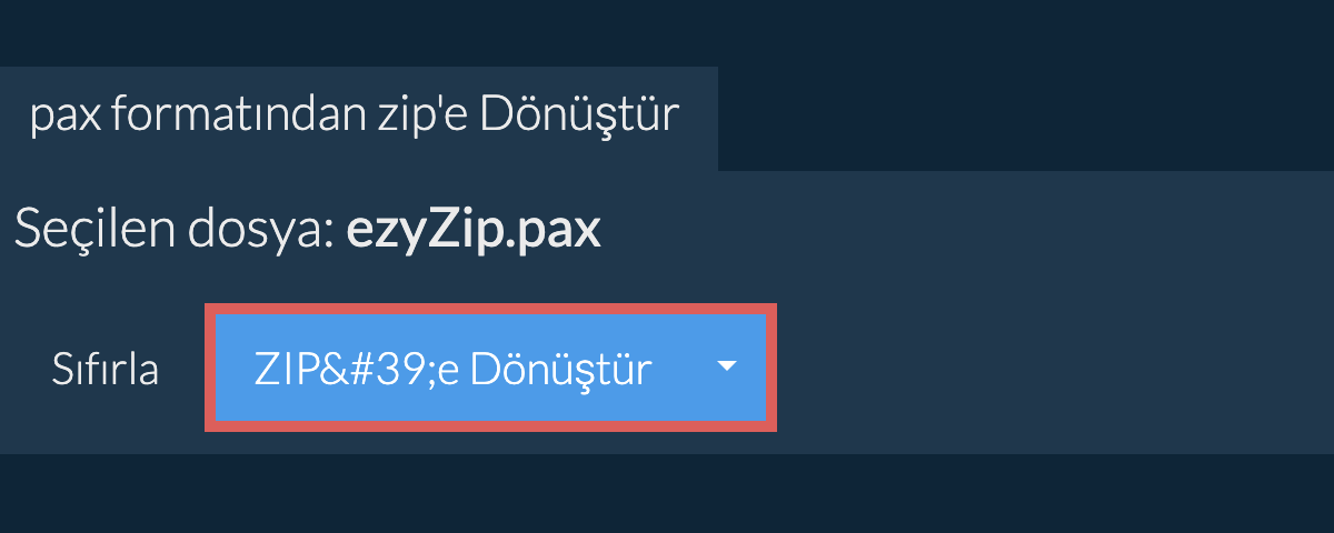 zip dönüşümüne başlayın