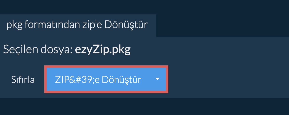 zip dönüşümüne başlayın