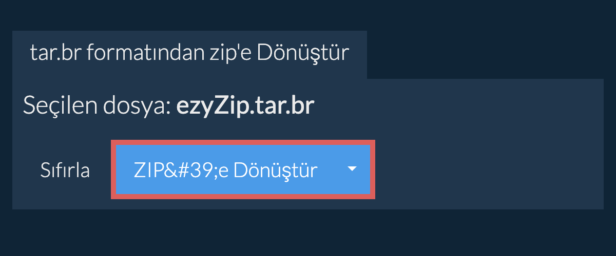 zip dönüşümüne başlayın