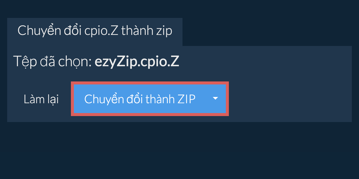 Bắt đầu chuyển đổi thành zip