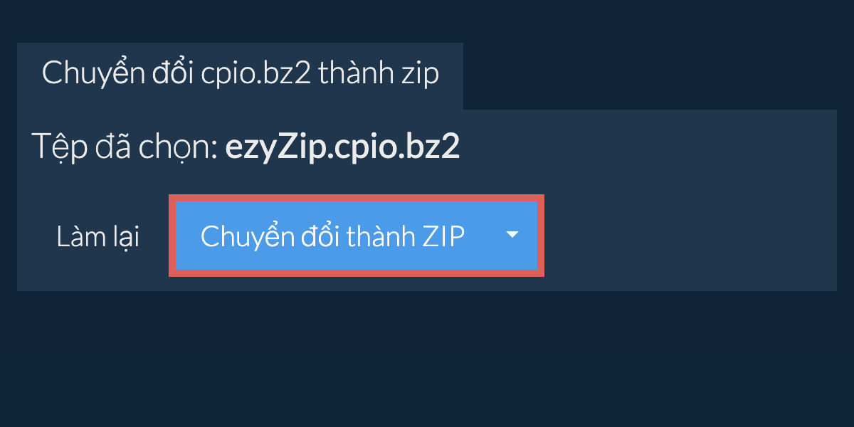 Bắt đầu chuyển đổi thành zip