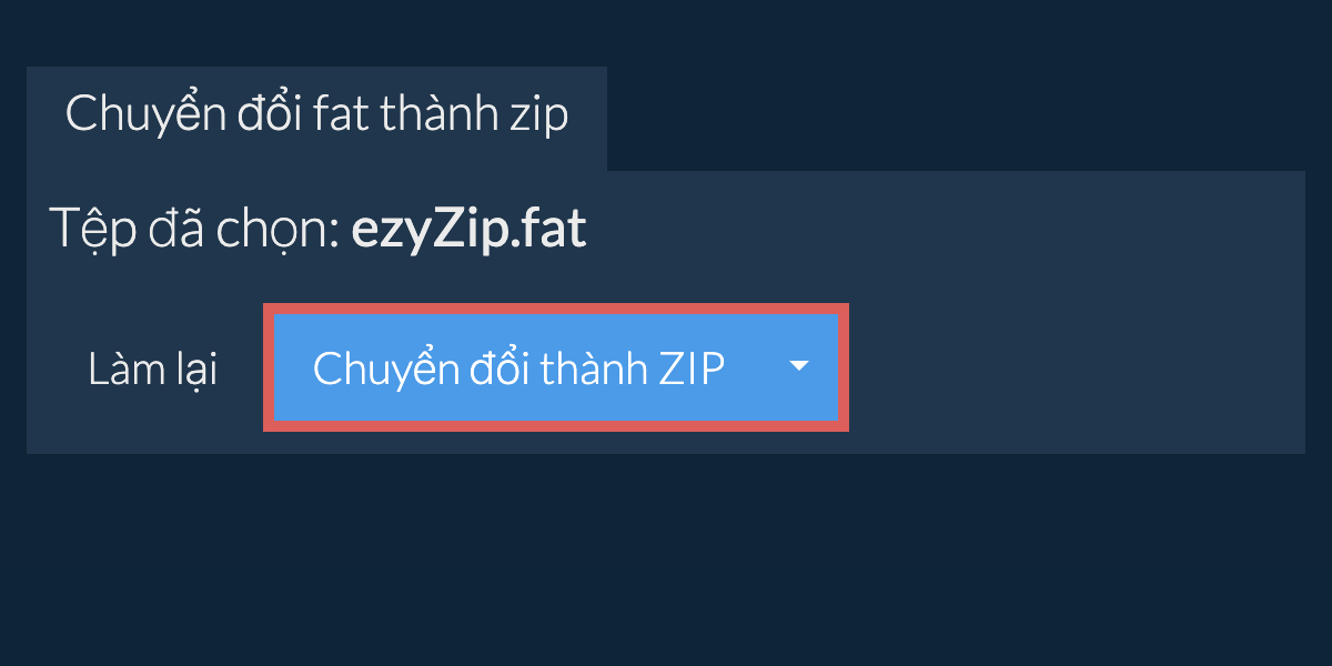 Bắt đầu chuyển đổi thành zip