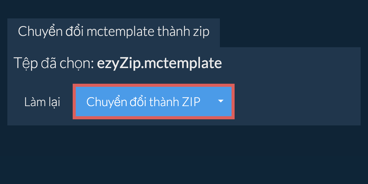 Bắt đầu chuyển đổi thành zip