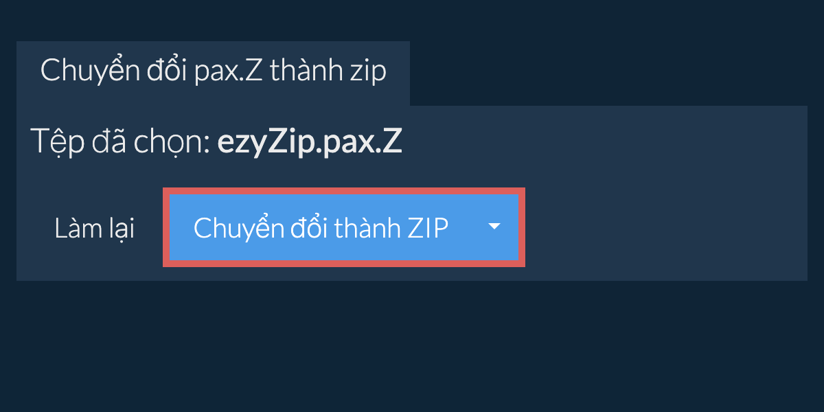 Bắt đầu chuyển đổi thành zip