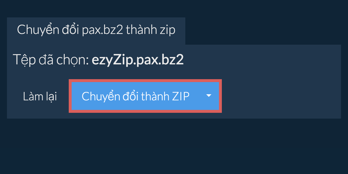 Bắt đầu chuyển đổi thành zip