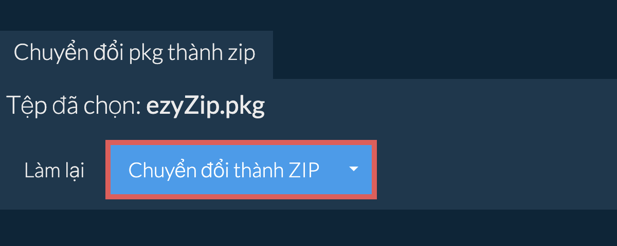 Bắt đầu chuyển đổi thành zip