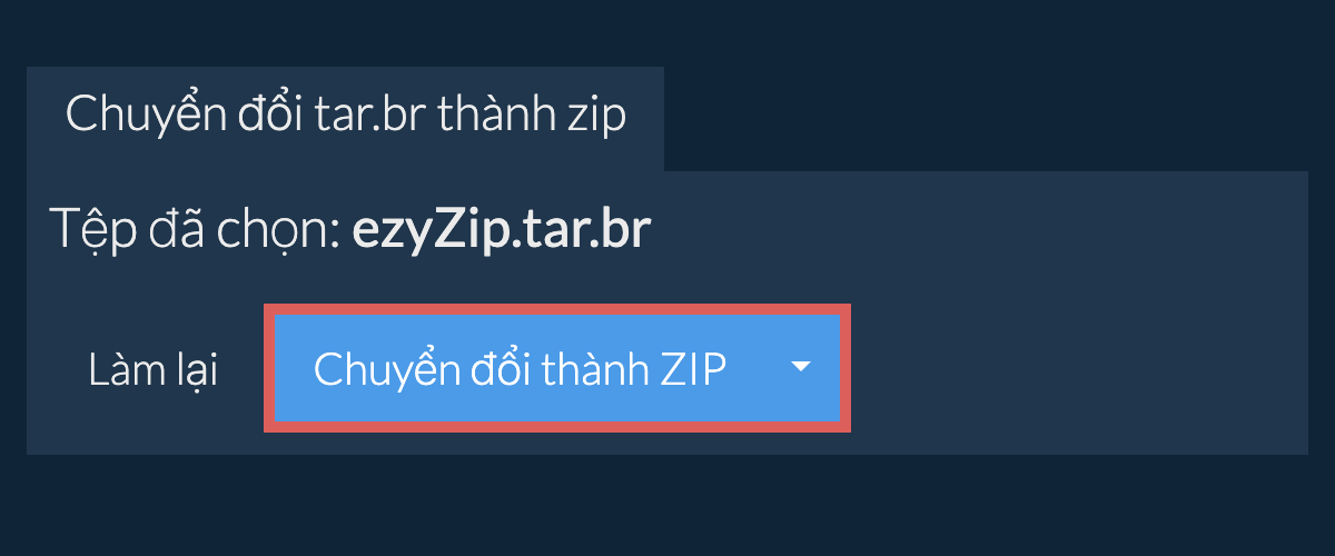 Bắt đầu chuyển đổi thành zip