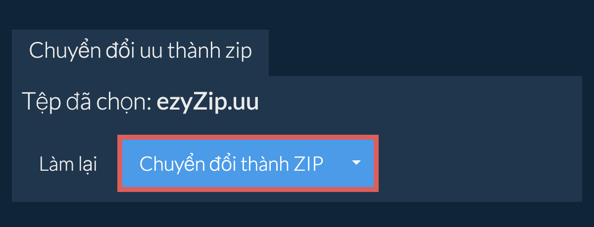 Bắt đầu chuyển đổi thành zip