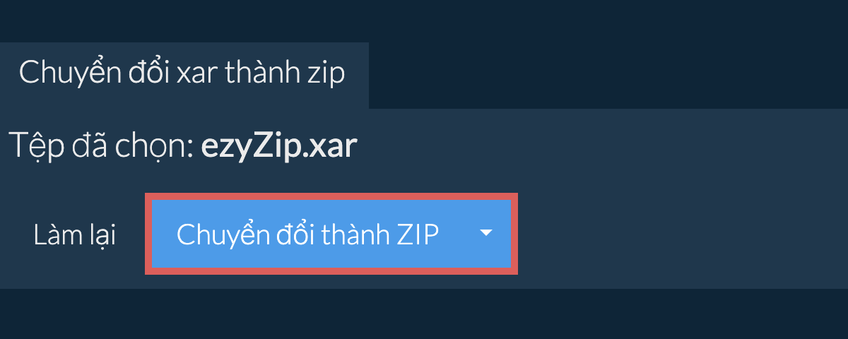 Bắt đầu chuyển đổi thành zip