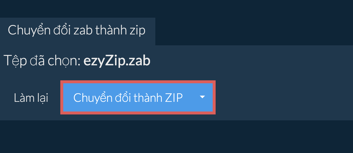 Bắt đầu chuyển đổi thành zip