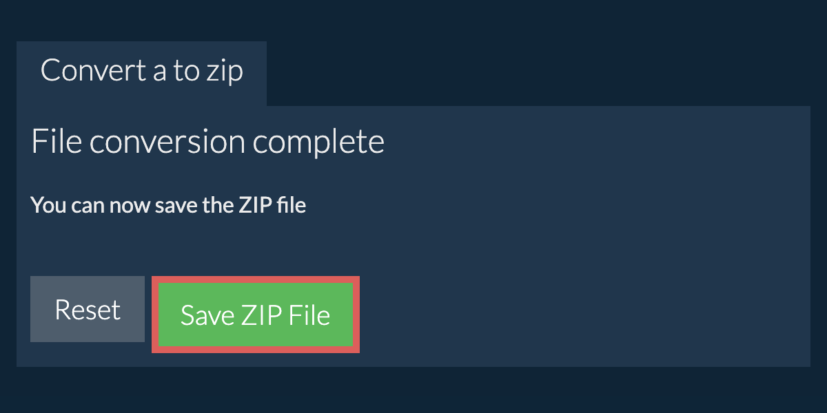 Save zip File