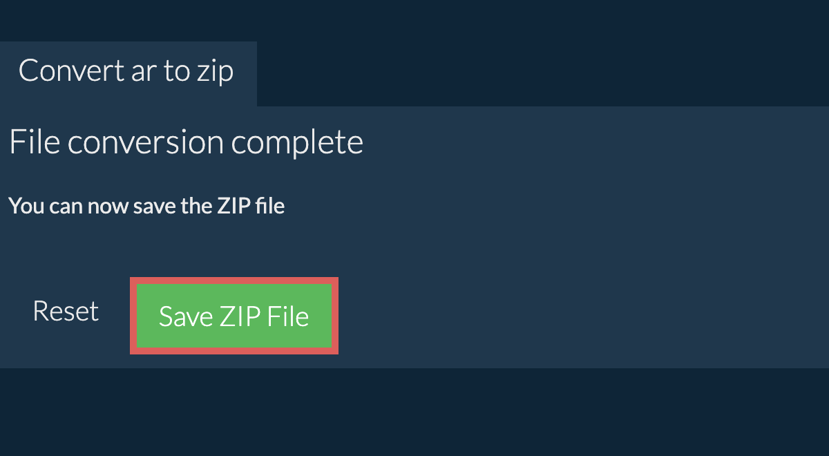 Save zip File