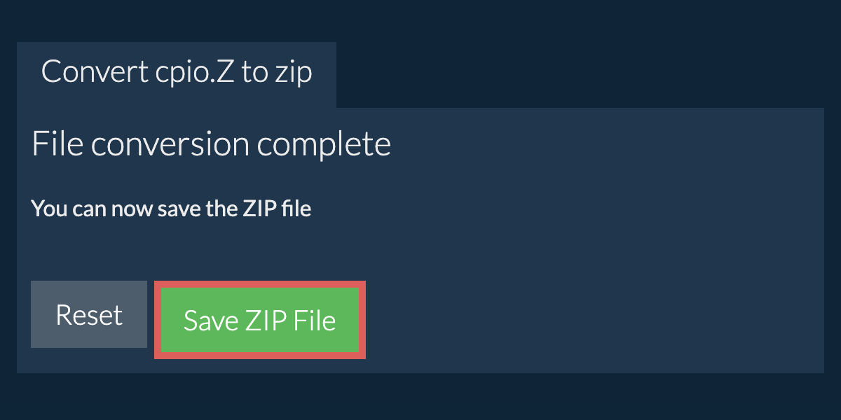 Save zip File