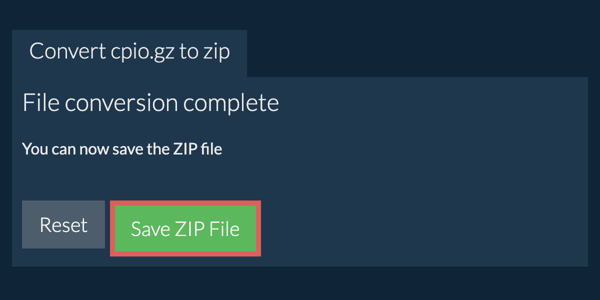 Save zip File