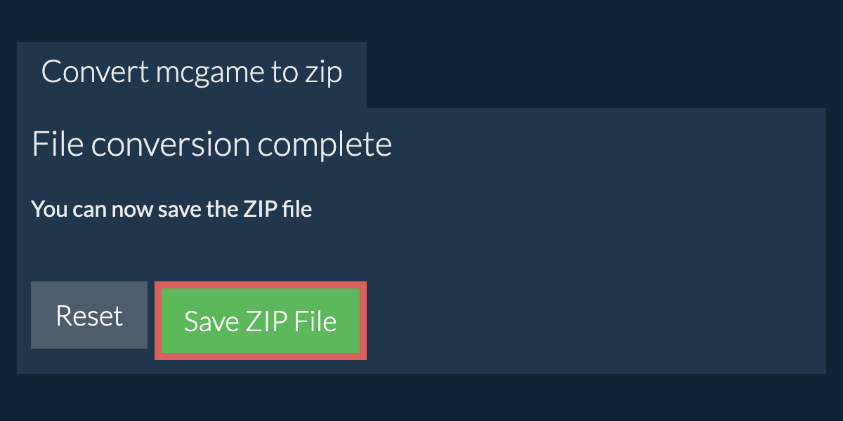 Save zip File