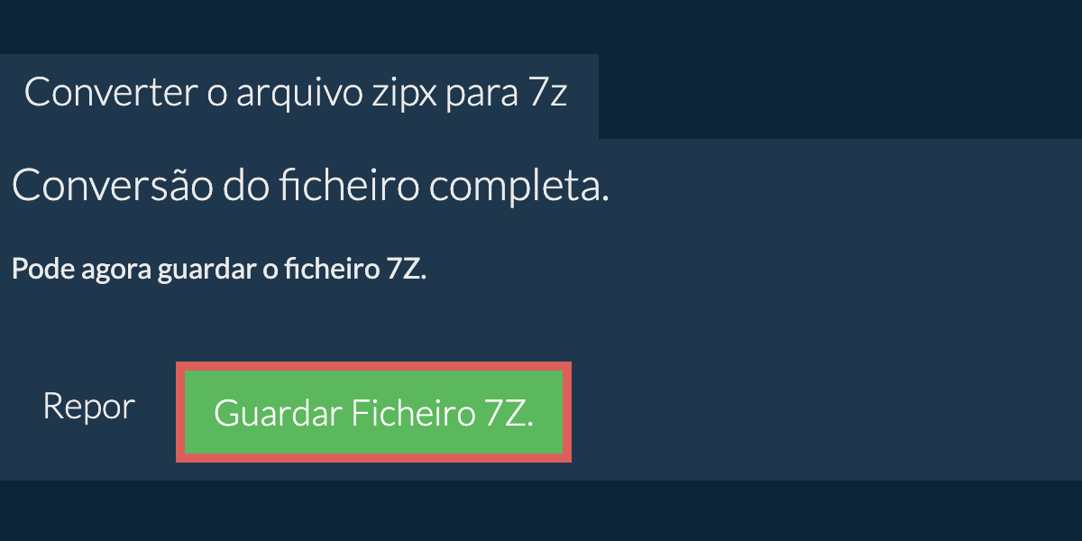 Guardar ficheiro 7z