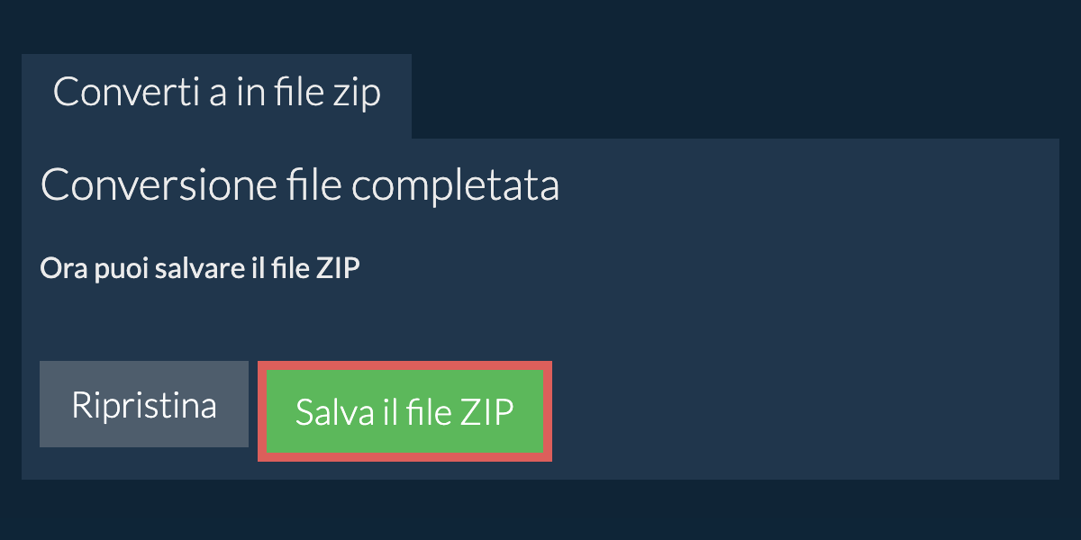 Salva file zip