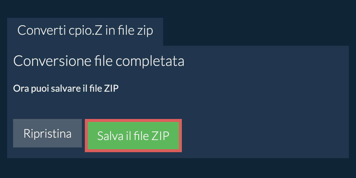 Salva file zip