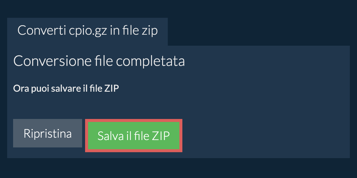 Salva file zip