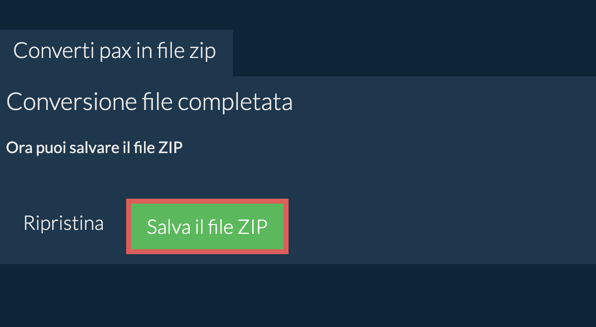 Salva file zip