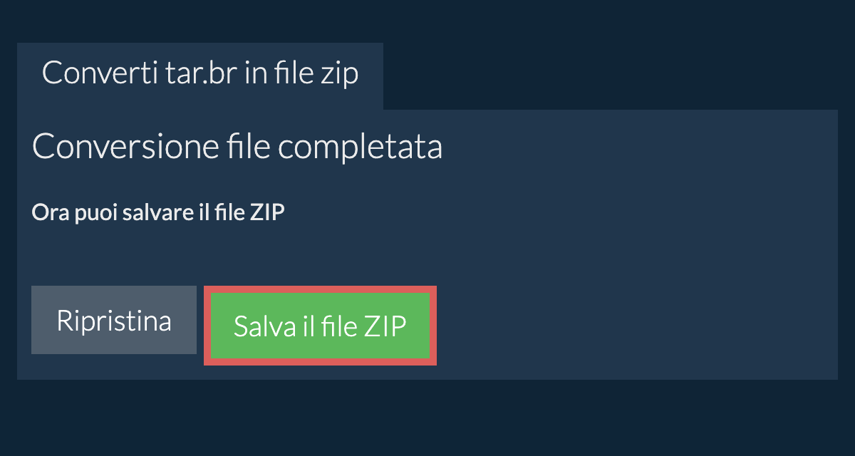 Salva file zip