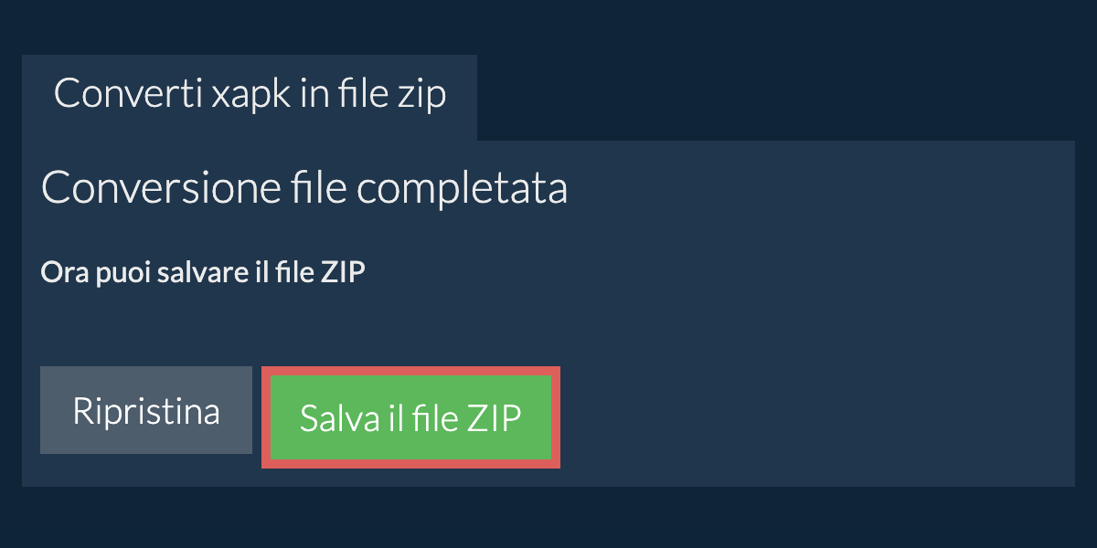 Salva file zip