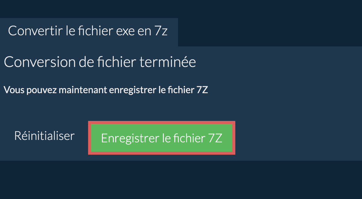 Enregistrer le fichier 7z
