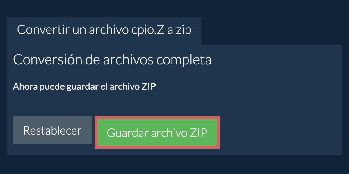 Guardar archivo zip