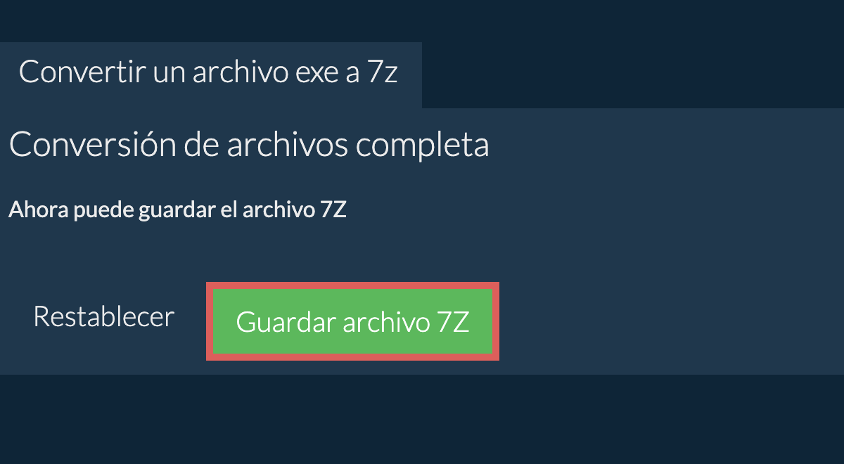 Guardar archivo 7z