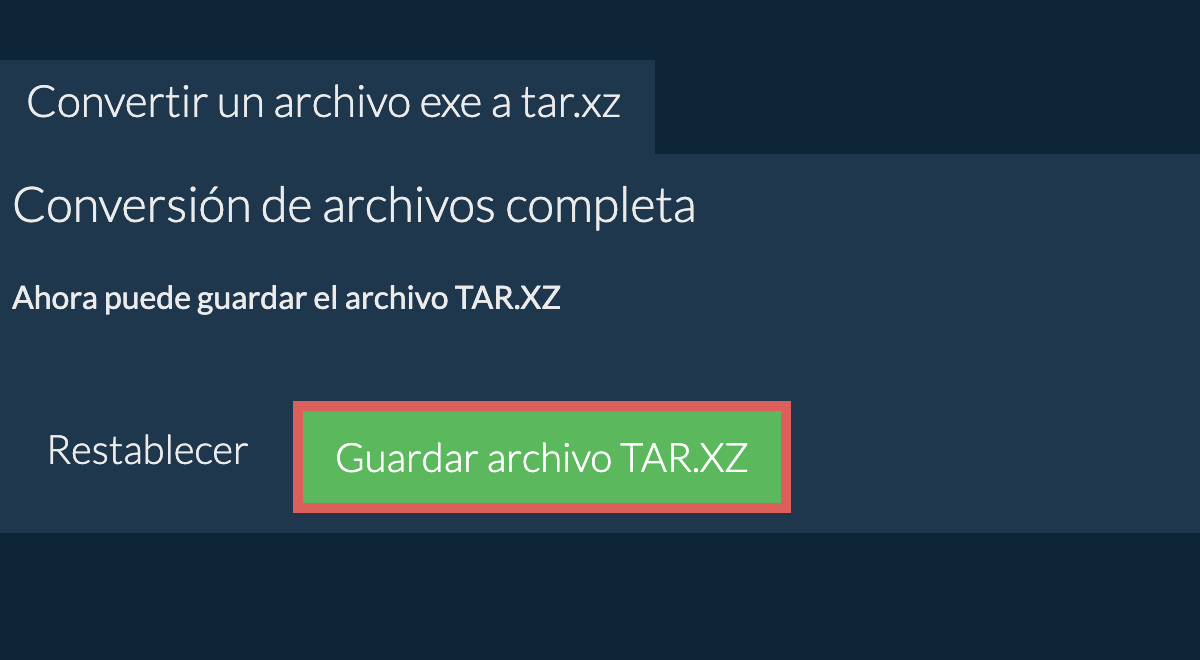 Guardar archivo tar.xz