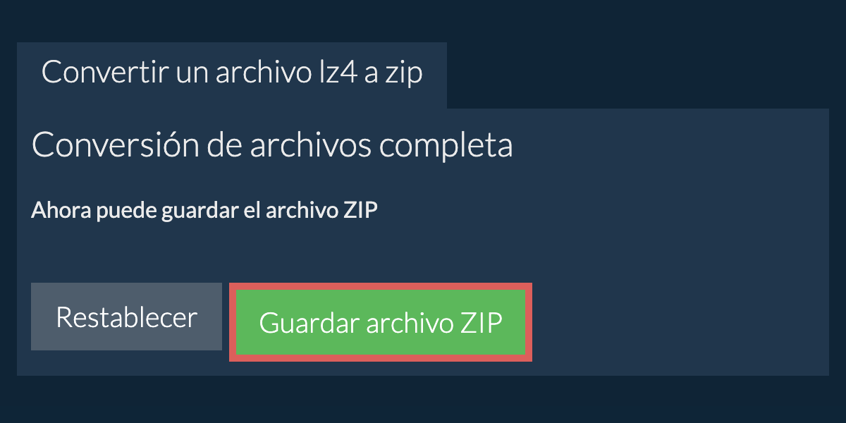 Guardar archivo zip