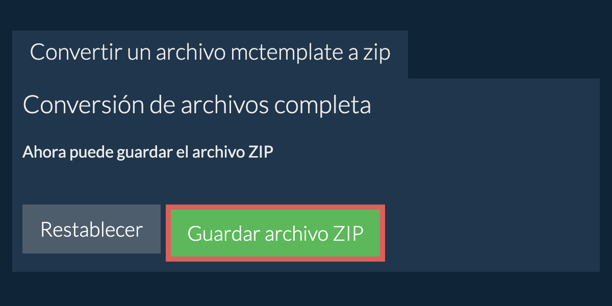 Guardar archivo zip