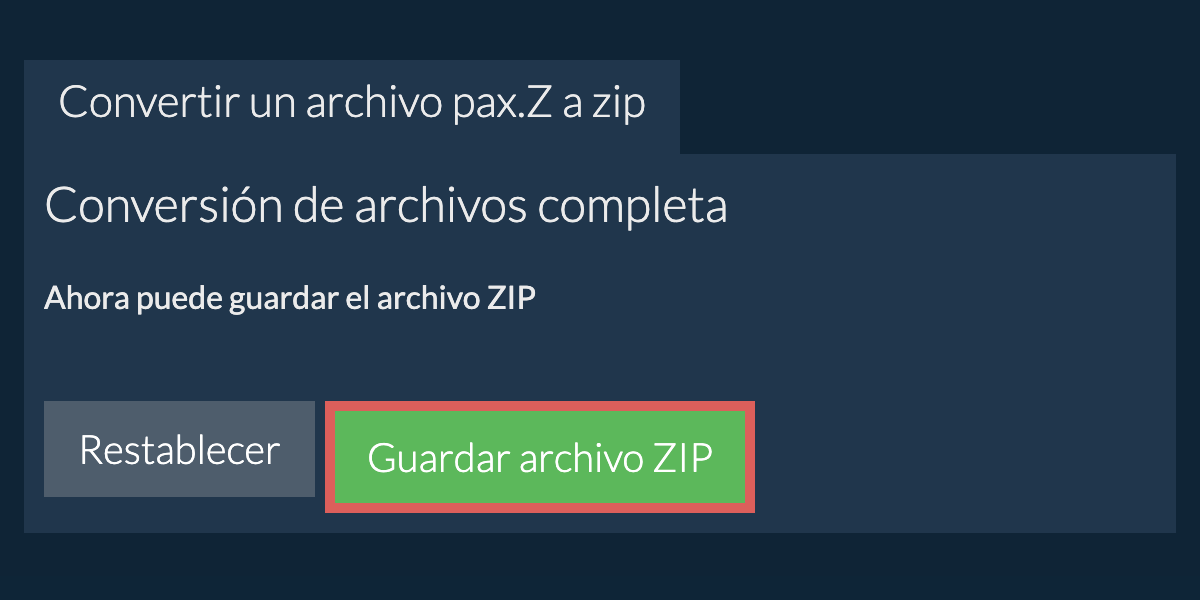 Guardar archivo zip