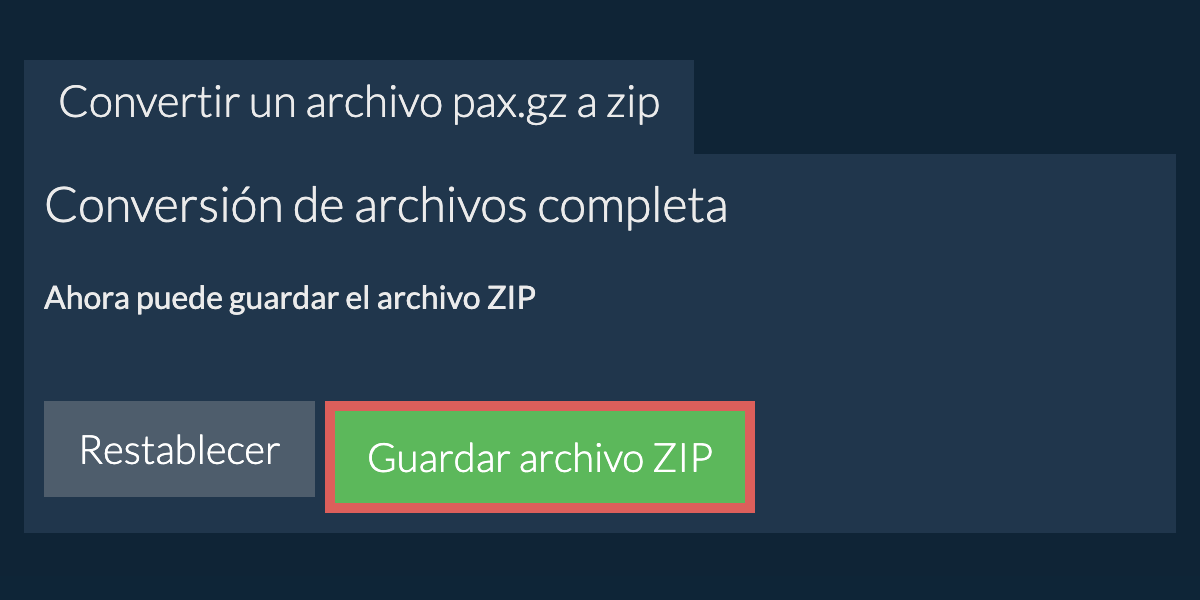 Guardar archivo zip